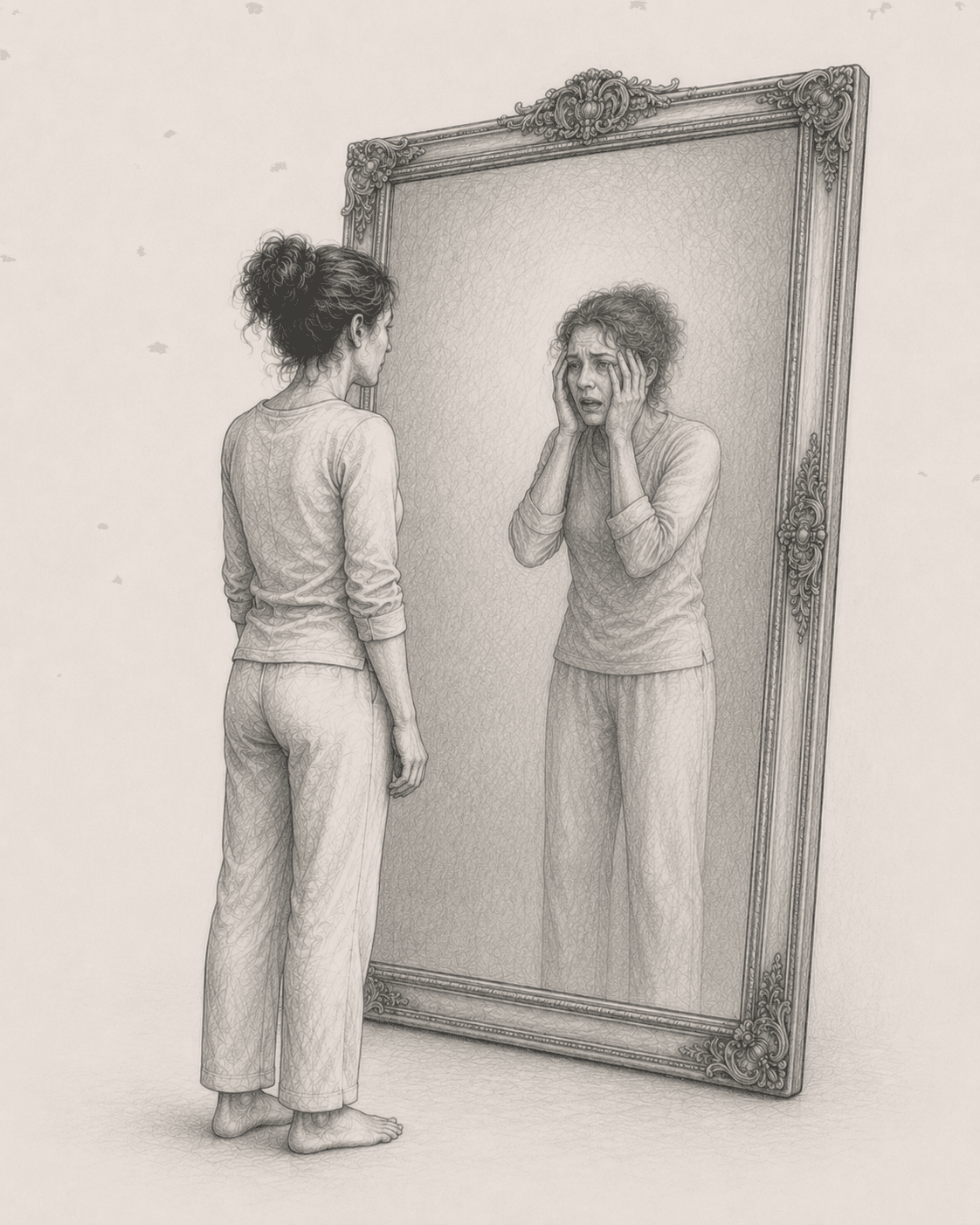 anxiété chronique femme miroir - gaetanvictorleon.com